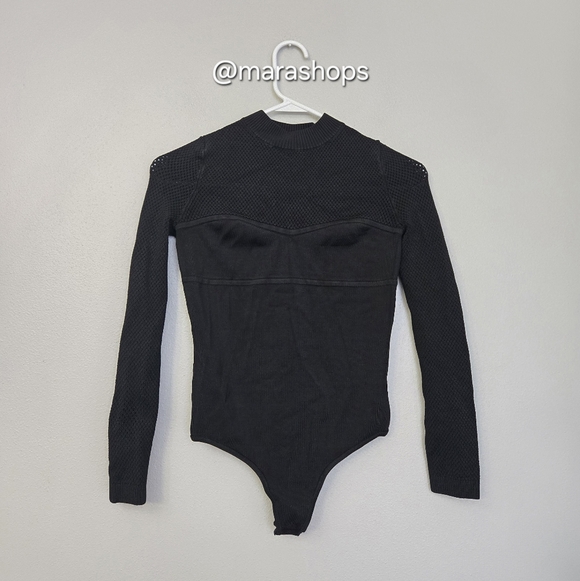 Fleur du Mal Pointelle Knit Bodysuit Black - Picture 3 of 9
